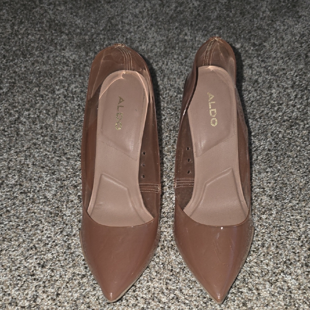 Aldo Brown Suede Heels 3 Inch